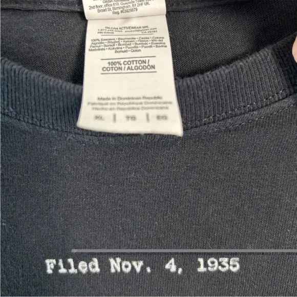 Railroad Crossing Signal Patent Shirt Men’s Lg Railroad Engineer 1936 Gildan Y2K - Picture 4 of 10